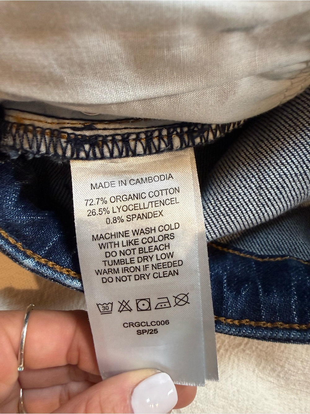 Quince Bella Stretch Relaxed Straight Jeans Stormy Blue Size 25 Short Petite - Picture 6 of 12